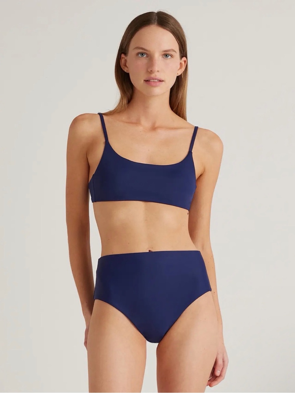 Quince Deep Navy Scoop Neck Bikini Top